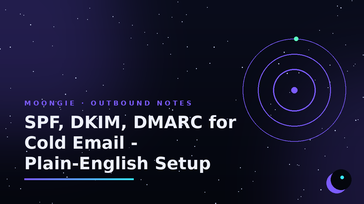 SPF, DKIM, DMARC for Cold Email - Plain-English Setup